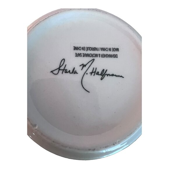 Anthropologie Starla M Halfmann Monogram "E" Coffee Mug Petal Palette Cup - Picture 7 of 7